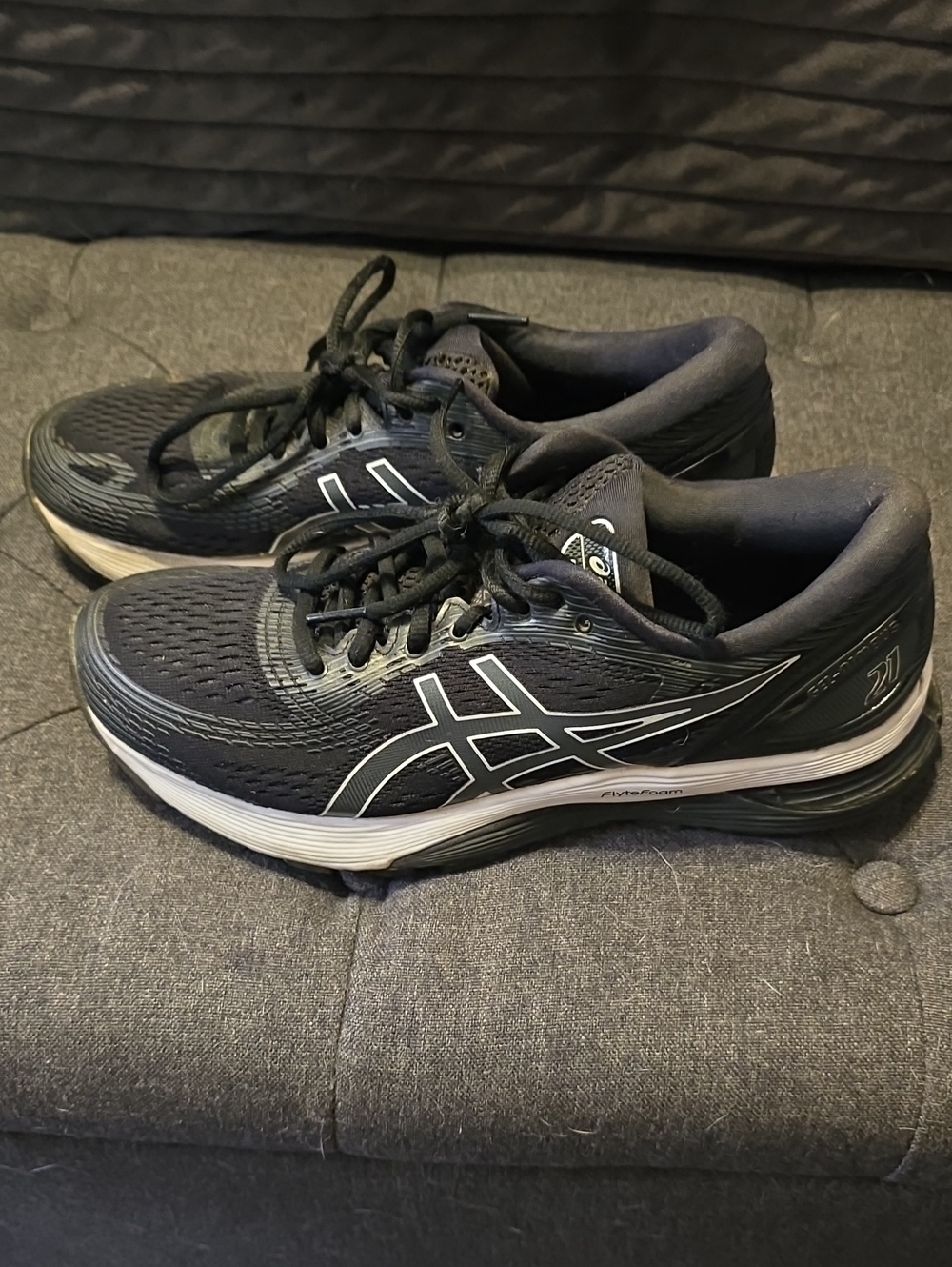 ASICS Black and White Women's Athletic Running Shoes